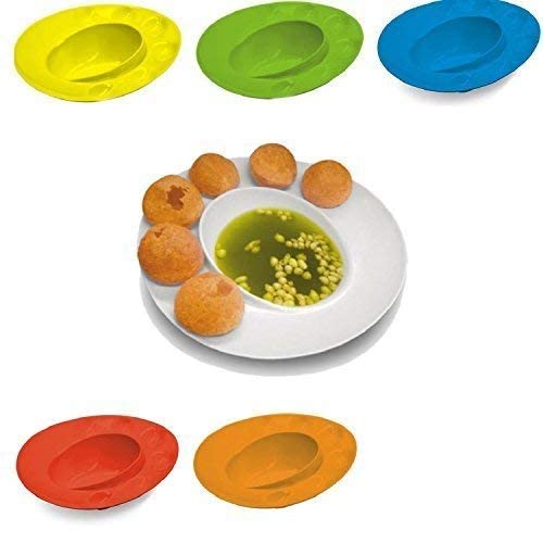 TWOK Food-Grade Melamine Snack Serving Plates – Set of 6 | Pani Puri, Bhel, Chaat, GOL Gappa, Appetizer & Snack Plates