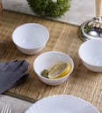 La Opala Ivory Veg Bowl Set of 6, Opal Glass, White, 0.19 Liters