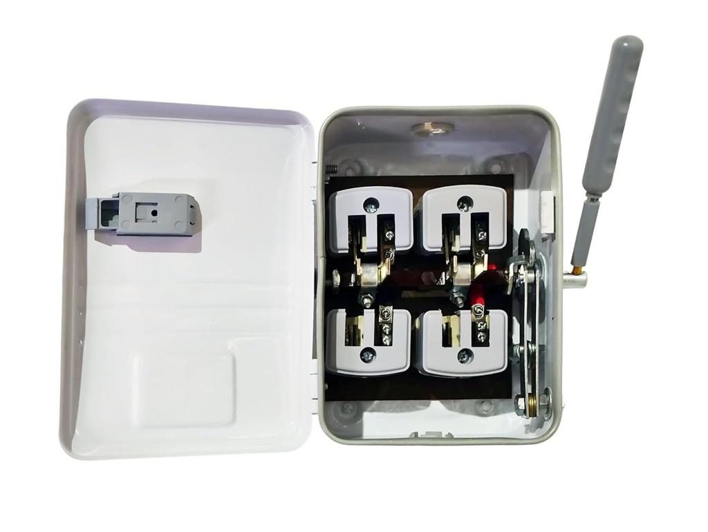 DeHMY 2-Pole Change Over Switch, 32A, 240V – Heavy Duty Copper-Plated Electric Switch Box for Home, Office & Factories, Safe & Easy Operation