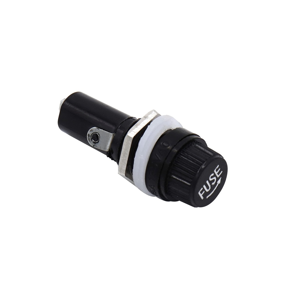 Electronic Spices 10a 250v Ac 6mm X 30mm Black Electrical Panel Mounted Screw Cap Cartridge Fuse Holder Pack of 10pcs