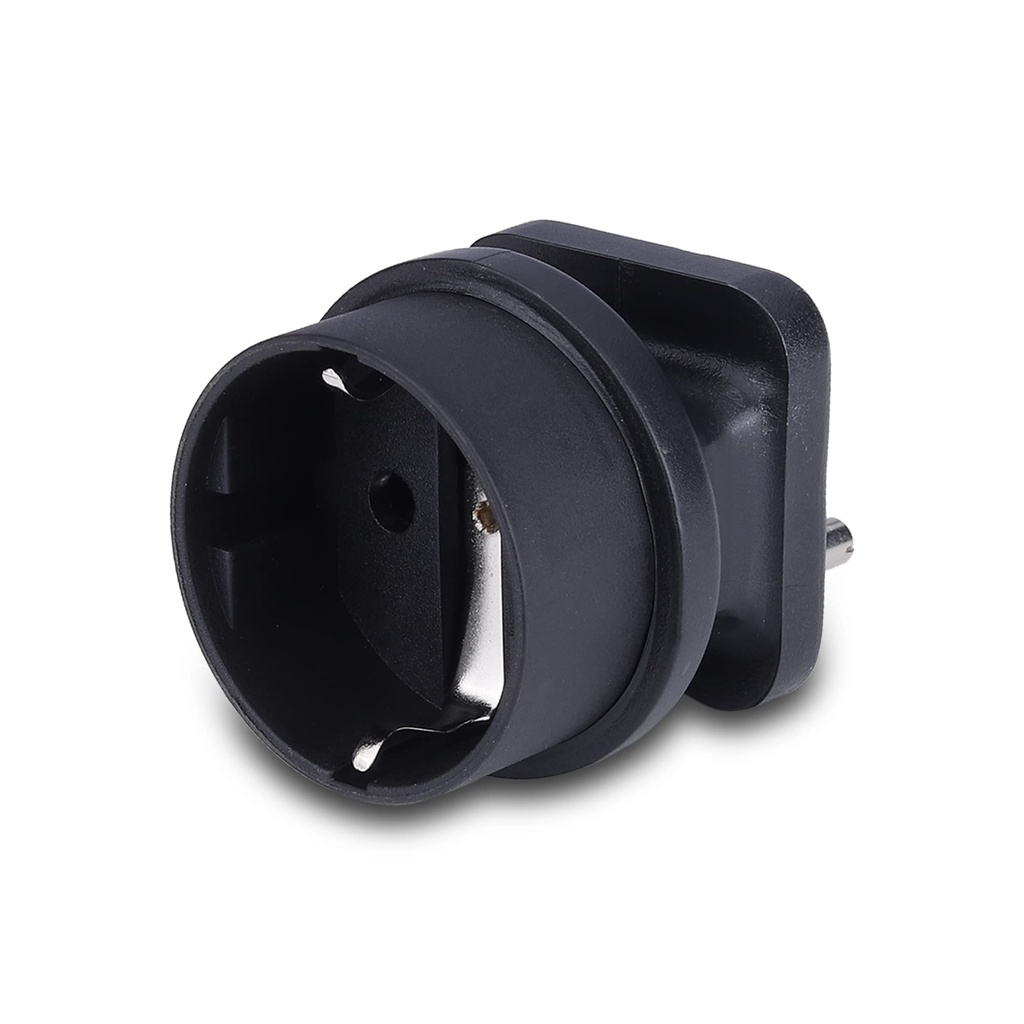 MX Schuko to India Plug Adapter 5 A – Converts European Type E/F Input to India Type D 3-Prong Output, Heavy-Duty 250 V Grounded Travel & Appliance Connector, Black
