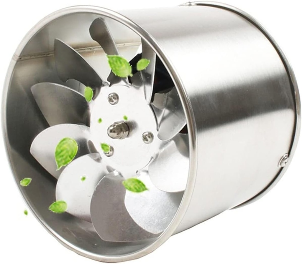 4-Inch Stainless Steel Exhaust Fan with Cover, Ultra-Quiet Copper Motor, 160m³/h Airflow for Kitchen, Bathroom, and Toilet Ventilation