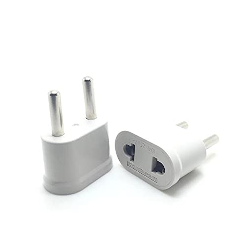Protium Universal EU-2pin in - 2pin to US AU in-2 pin ac travel power plug charger adapter (for smart power strip, smart plug) - 2 pcs- White