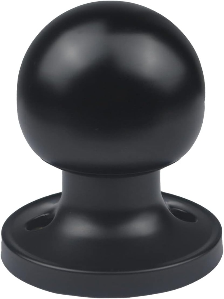 Round Ball Single Dummy Door Knob, Interior Half Decorative Non-Turning Dummy Door Knob, Inactive Stainless Steel Dummy Door Knob,1 Pack (Matte Black)