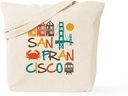 CafePress San Francisco Tote Bag Natural Canvas Tote Bag, Reusable Shopping Bag