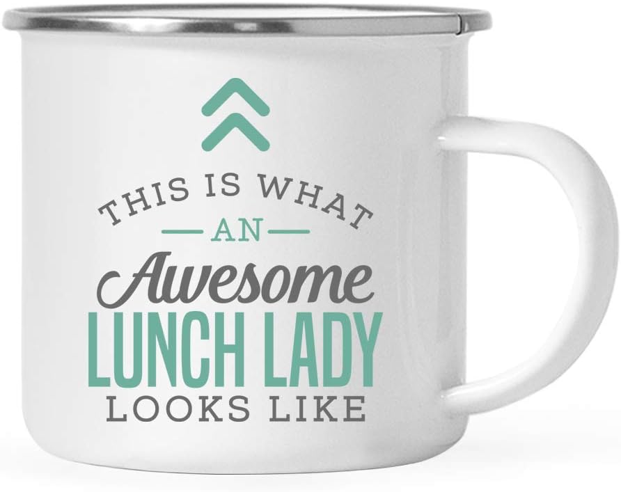 Andaz Press 11oz. Stainless Steel Campfire Coffee Mug Gift, This is What an Awesome Lunch Lady Looks Like, 1-Pack, Birthday Gift Ideas Coworker Him Her, Includes Gift Box