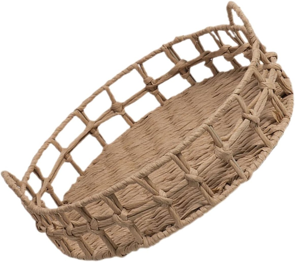 Woven Paper Rope Storage Basket Hanging Fruit Basket for Kitchen for Organizing