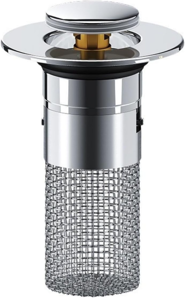 Bathroom Sink Stopper, Pop Up Stainless Steel Floor Drain Filter with Basket Hair Catcher, Sink Drain Strainer