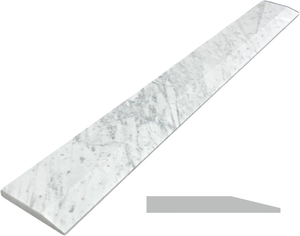 Single Hollywood Carrara Marble Threshold for Floor Transitions (Marble Polished, 4" x 36")