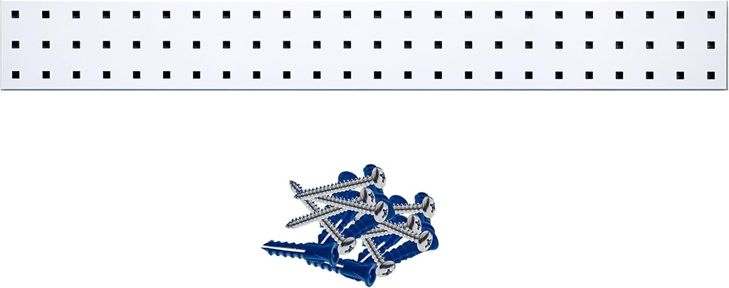 Triton Products Steel Pegboard Strip - 36" x 4.5" Rectangle Locboard Wall Strip Panel for Garage and Home Storage and Organization (White)