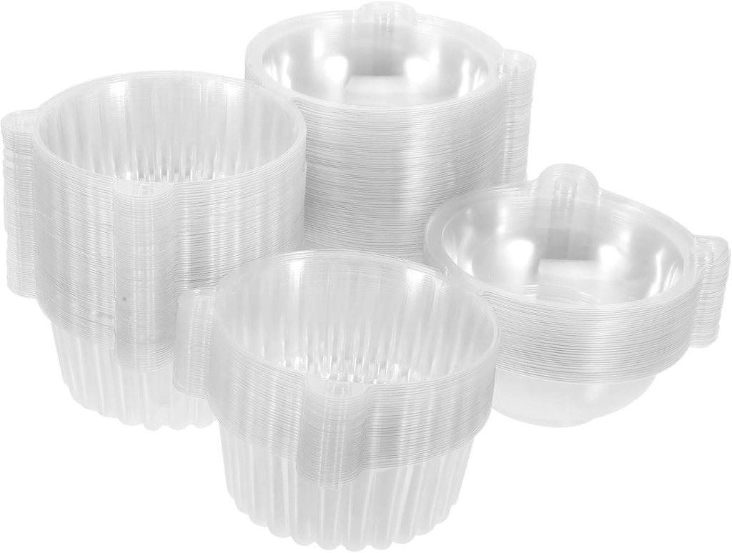 100pcs Cake Slice Boxes Transparent Mousse Cups for Treats Cupcakes and Desserts