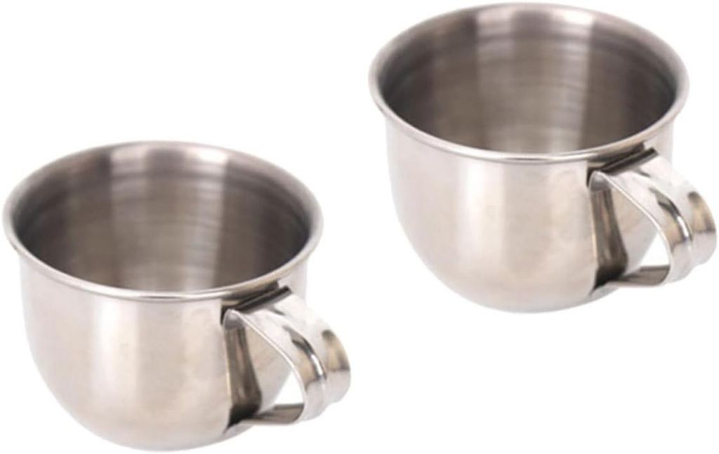 2pcs Stainless Steel Water Cup Rustproof Tea Mug Mini Sake Cup for Kitchen