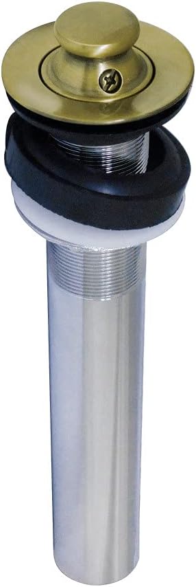 Kingston Brass EV3003 Lift and Turn Sink Drain without Overflow, Antique Brass 8.94 x 2.25 x 2.25