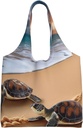 Turtles on the beach Canvas Tote Bag Reusable Grocery Bags Shopping Bags Large Canvas Bags with Handles