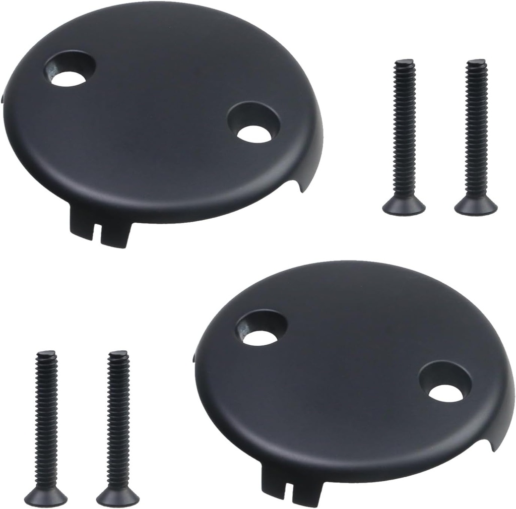 2 Pcs Trip Lever Bathtub Drain 3-1/8" 2-Hole Overflow Cover Fittings with Matching Screws, Tub Overflow Faceplate, Metal Alloy Bath Drain Plug Accessories, for Bath Drain Pipe Switch