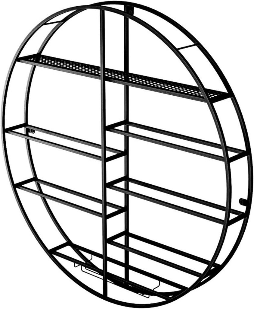 Wine Rack, Black Round Wine Rack | Wall Mounted Hanging Wine Glass Goblet Holder | Wine Bottle Metal Storage Shelf | Bar Wine Cellar Kitchen Counter Floating Decor Shelves (Size : 70x11x70cm)