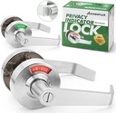 Privacy Keyless Door Handle Lock with in-Use Vacant Indicator for Men/Women Restrooms,Commercial Grade,Vacancy Occupied Sign Bathroom Lever Door Lock,Perfect for Public Washrooms,Satin Nickel