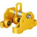 Manual Trolley, 6600LBS/3 Ton Capacity, Push Beam Trolley, Adjustable I-Beam Flange Width 3.9 Inch - 7 Inch, Dual Wheels Garage Hoist for Straight & Curved I Beam