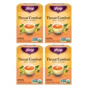 Yogi Tea Throat Comfort - 16 Bags per Pack (4 Packs) - Herbal Tea for Throats - Organic Throat Soothing - Includes Licorice Root, Wild Cherry Bark, Slippery Elm Bark & More