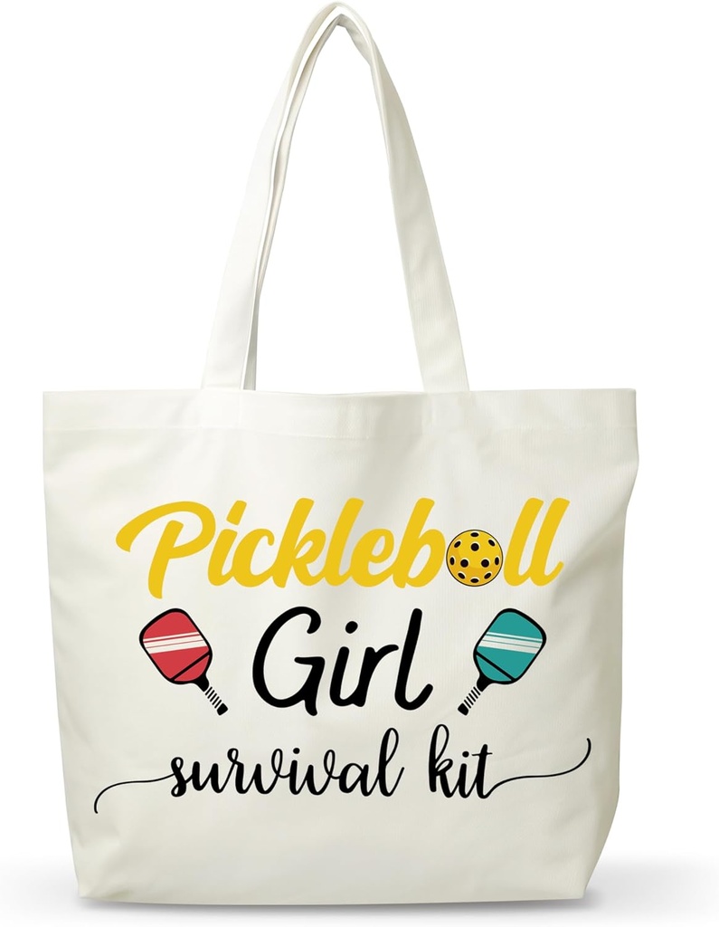 Women Pickleball Canvas Tote Bag, Funny Gifts For Pickleball Lovers, Aesthetic Shoulder Bag, Reusable Grocery Folding Shopping Tote, Thanksgiving Christmas Gifts For Friends Colleagues -A01