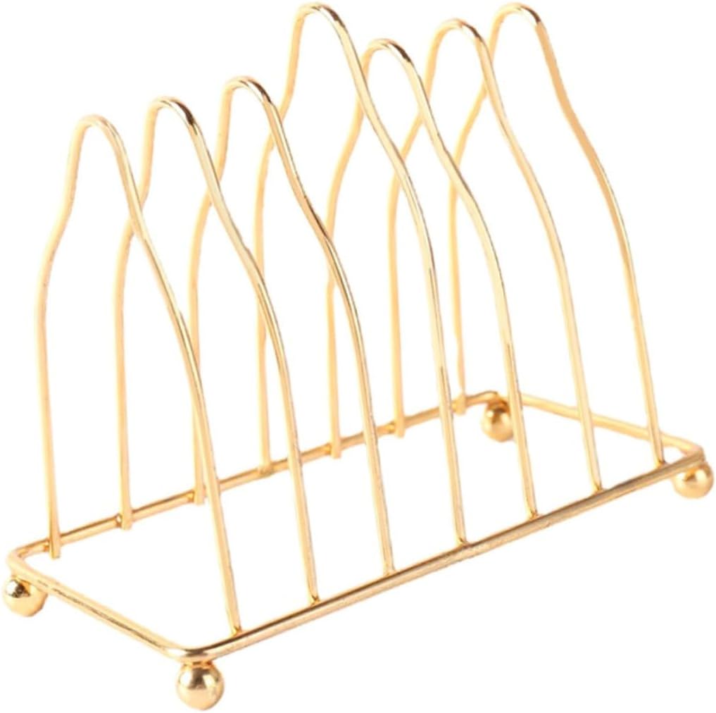 Decorative Plate Holder with Drainage Design Wear-Resistant Plate Stand for Countertop Organization Gold Dish Rack for Kitchen and Dining Decor