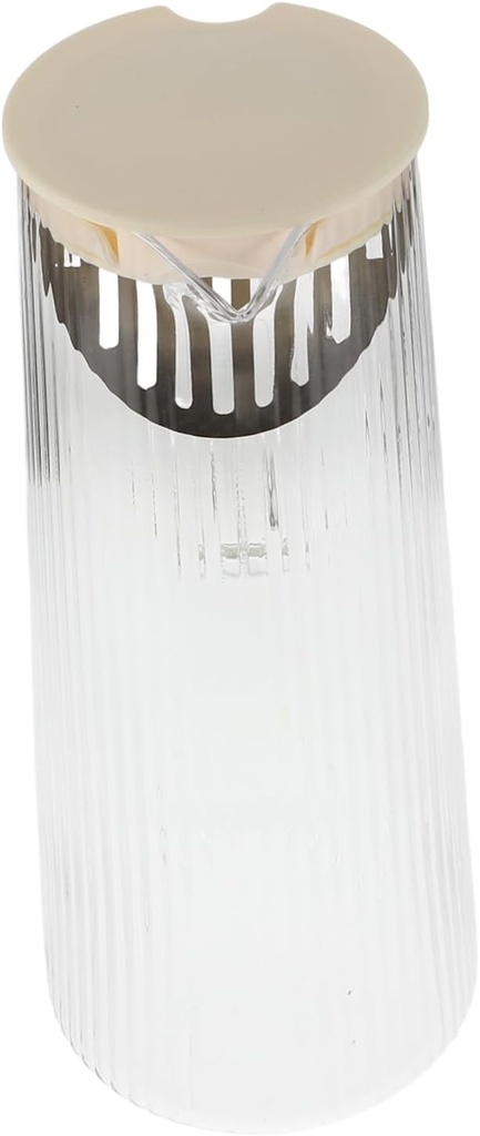 Large Capacity Glass Water Pitcher with Spout 1300ml Vertical Striped Jug for Cold Water Juice Iced Tea Borosilicate Glass for Home Use