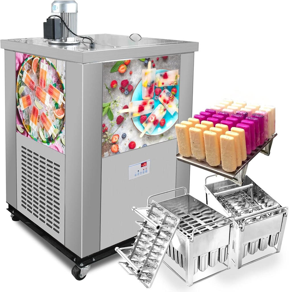 Kolice - Commercial 2 Mold Sets ice Cream Popsicle Machine, ice Pop Machine, ice Lolly Making Machine, ice Machine-30 Stick/Mold 110ML/Stick ﻿