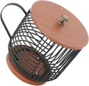 Coffee Storage Rack Holder Basket Iron Wood Design Desktop Organizer Home Cafe Use