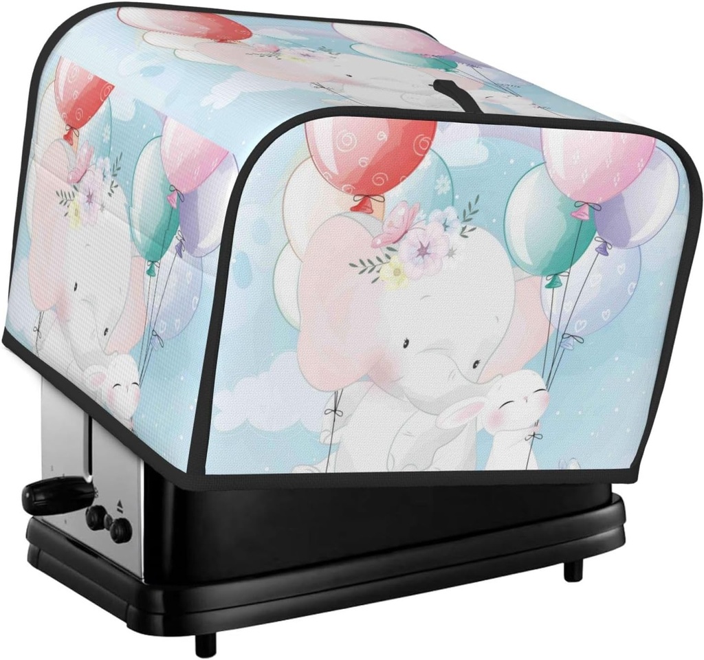 Oven Cover Kitchen Bread Machine Protector,4 Slice Toaster Cover For Home,Fingerprint Coaster Cover,Kitchen Small Appliance,Cute Elephant