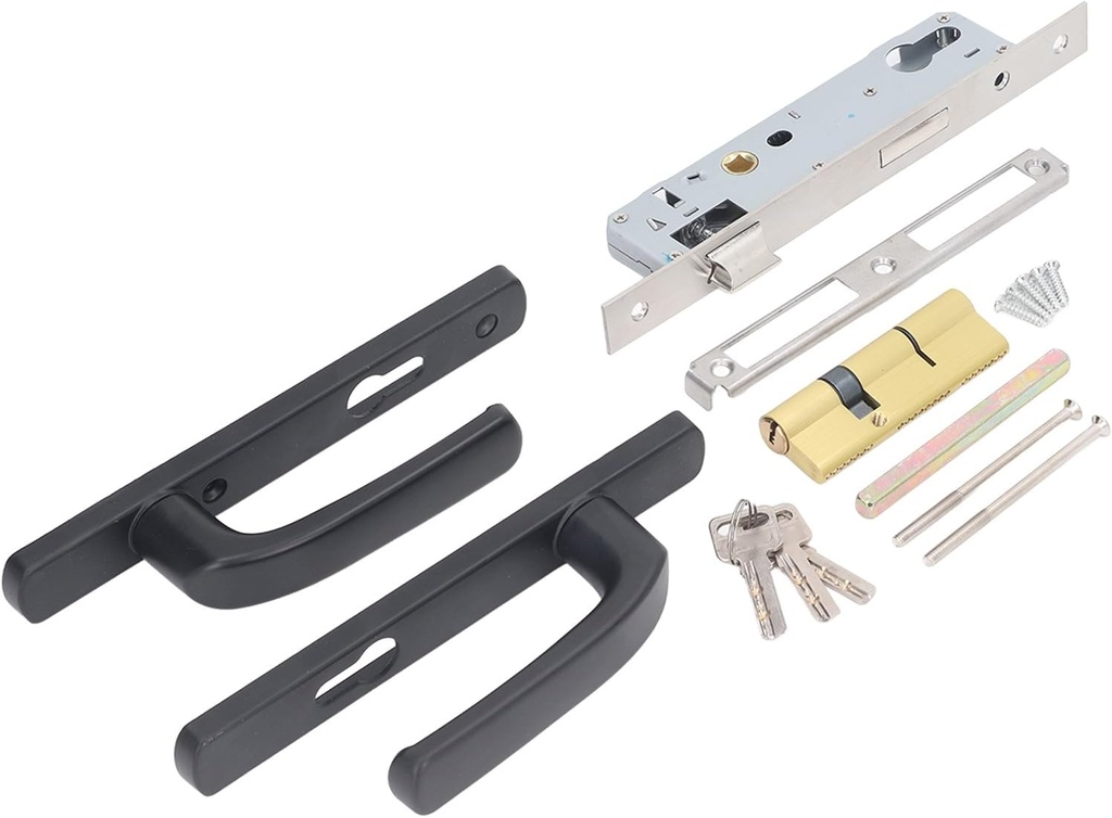 Acouto Aluminium Oy Duty Entrance Door Handle Lock Set - Burglar Proof Silent Home Door Handle Lock for Enhanced Security