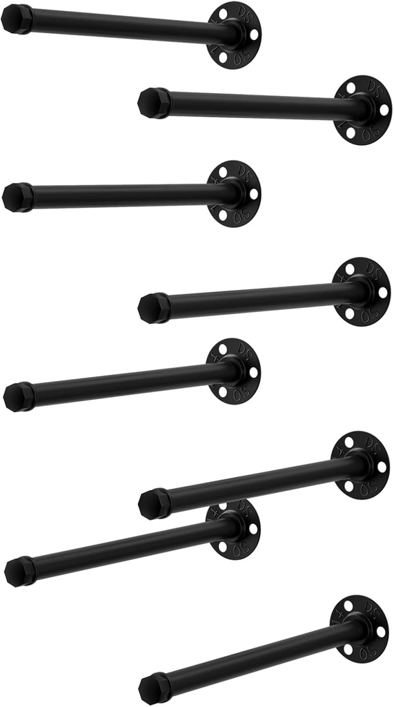 [BRSRAHD5CIDWO3TO] Pipe Shelf Bracket Set of 10 Heavy Duty Floating Shelf Bracket 12 Inch Metal DIY Industrial Pipe Shelving Hardware for Wall Closet, Black