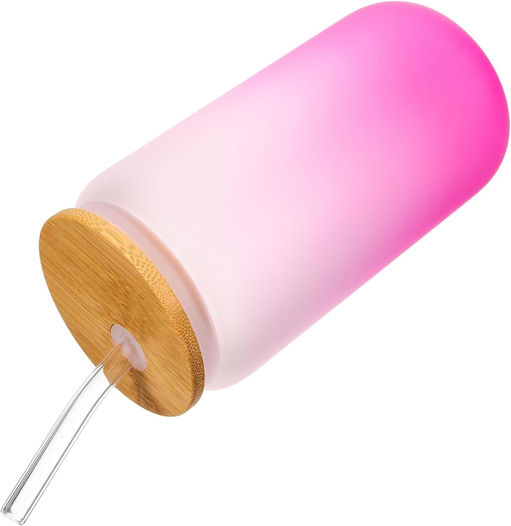 Gradient Glass Drinking Cup for Coffee and Juice Borosilicate Wide Mouth Tumbler Straw for Home Hotel and Restaurant Use
