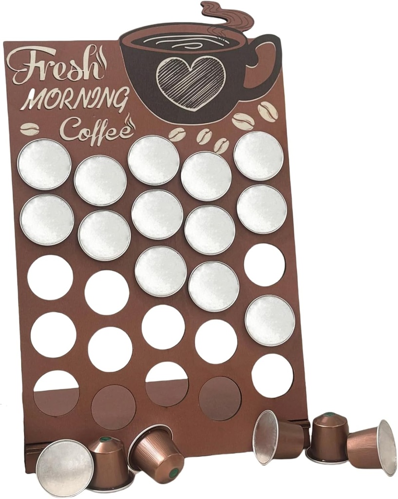 Wood Coffee Pods Holder,K Cup Coffee Bar Organizer,Holds 25 Pods for Bars, Offices, and Kitchens