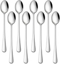 7.5 Inches Stainless Steel Iced Tea Spoons,Set Of 8 Long Stirring Spoons For Coffee,Cocktail,Ice Cream,Long Handle Iced Teaspoons For Bar