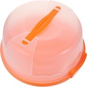 Transparent Portable Cake Box with Locking Design Leak Resistant Plastic Cake Container for Baking and Storage Orange Color