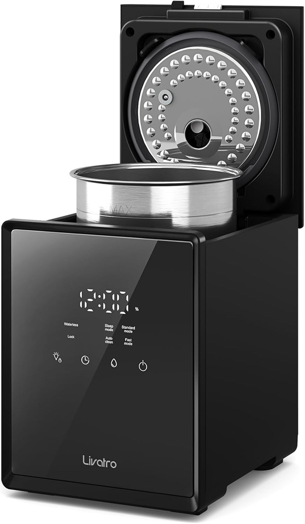 3L Stainless Steel Warm Mist Humidifier with Easy Clean and Warm Steam Function, Healthy Air Mist Humidifiers for Bedroom Living Room, with Sleep Mode and Auto-off Setting