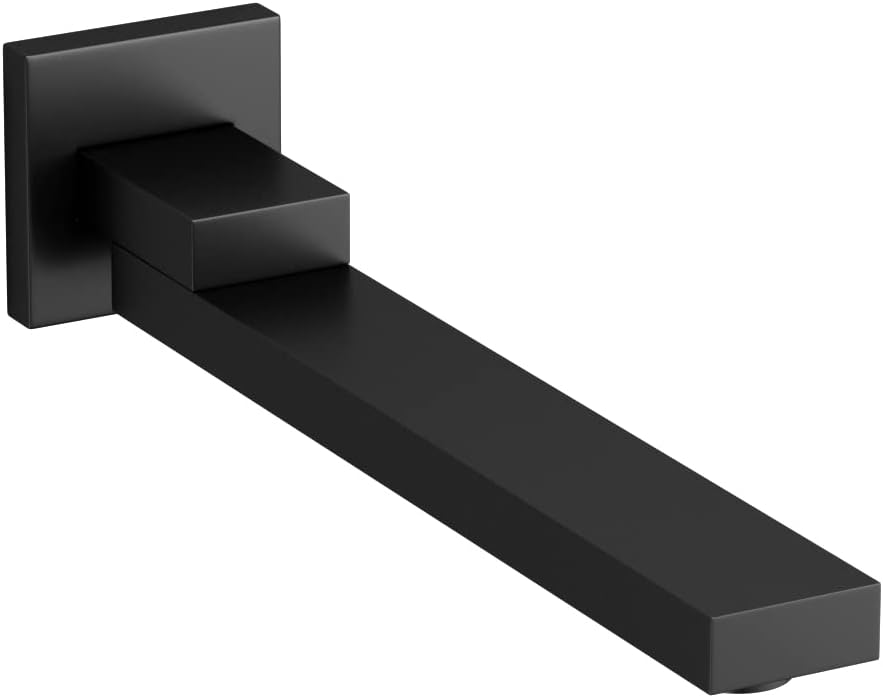 Bathroom Matte Black Brass Folding Spout Tub Wall Mounted Bathtub Faucet Shower System Set