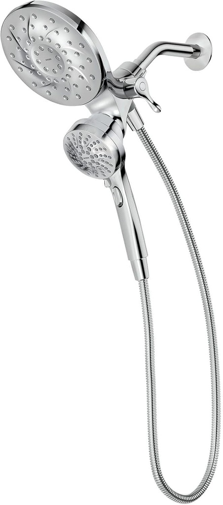 Moen Engage Chrome Magnetix 2-in-1 Combo Rain Showerhead with Detachable Handheld Shower Spray, Featuring Magnetic Docking System, 26009