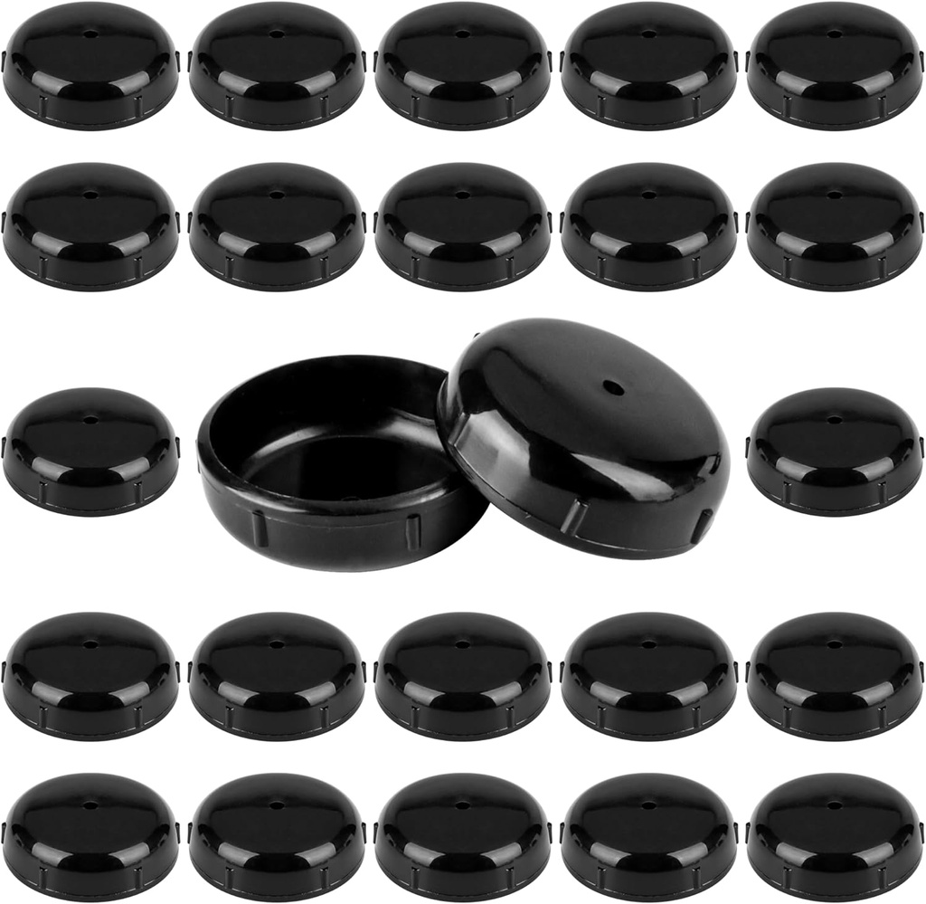 24-Pack Wrought Iron Patio Furniture Feet Caps 1-1/2 Inch Plastic Outdoor Patio Chair Leg Caps Floor Protecting Replacement Feet Glides for Metal Tables and Chairs, Black