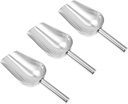 Healifty 3pcs 10-Inch Stainless Steel Ice Scoops Multi-functional Ice Cube Shovel for Food Flour and Grain Sturdy Kitchen Tool for Parties and Baking