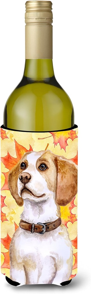 Caroline's Treasures BB9947LITERK Beagle Fall Wine Bottle Hugger, Yellow Bottle Cooler Sleeve Hugger Machine Washable Collapsible Insulator Beverage Insulated Holder