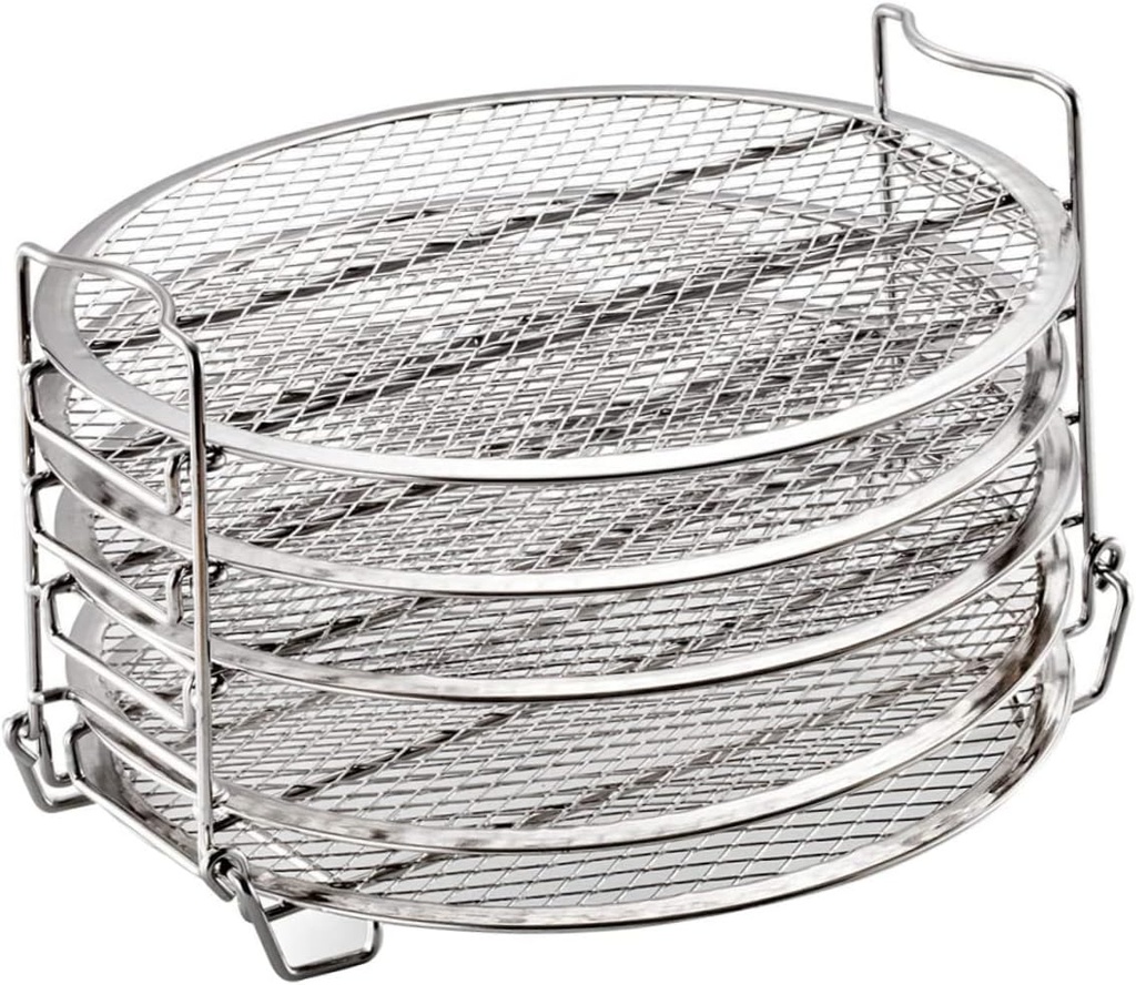 Cabilock 5-layer Stainless Steel Air Fryer Accessory Rack Dehydrator Cooker Bracket Grill Compatible