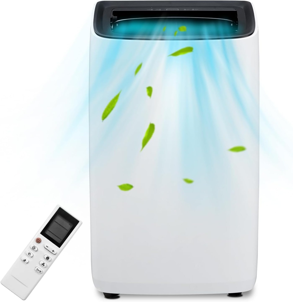 14,000 BTU Air Conditioner, 4-In-1 Portable Air Conditioners, Portable AC for Room Up to 750 Sq. Ft., Fast Cooling,Portable AC Units for Rooms with Remote Control, 24 Hrs Timer & Window Kit