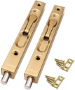 szhdxsy 2-Pack Hidden Latch & Bolt 304 Stainless Steel 6 inch(15cm) Security Door Bolt Latch, Double Door Lever Action Flush Bolt Latch, French Door Slide Bolt Lock,Golden