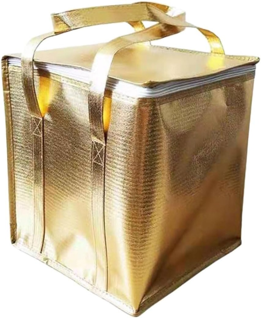 Zerodeko Thermal Insulated Cake Packing Bag Double Zipper Food Carrier for Pizza Desserts for Take- Catering Events