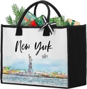 Fashion New York Gift Travel Tote Bag for Women New York Souvenir Gifts Traveller Trip Gifts Christmas Woman's Mother's Day Birthday Gifts New York Lover Tote Bag
