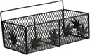 Wall Hanging Basket Wire Storage Basket Metal Wall Mounted Shelf over Cabinet Door Organizer Storage Bin for Laundry Kitchen, Black