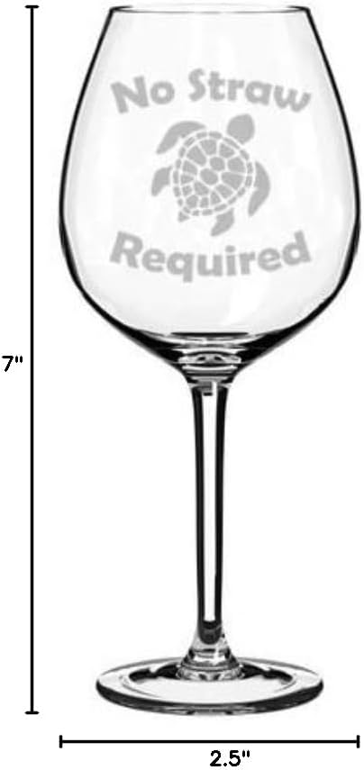 Wine Glass Goblet Sea Turtle Save The Turtles No Straw Required (20 oz Jumbo)