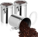 3 Pack Stainless Steel Canister Set Kitchen Airtight 62 oz Container Sets with Lids and Clamp Metal Containers for Coffee Sugar Flour Tea Spice