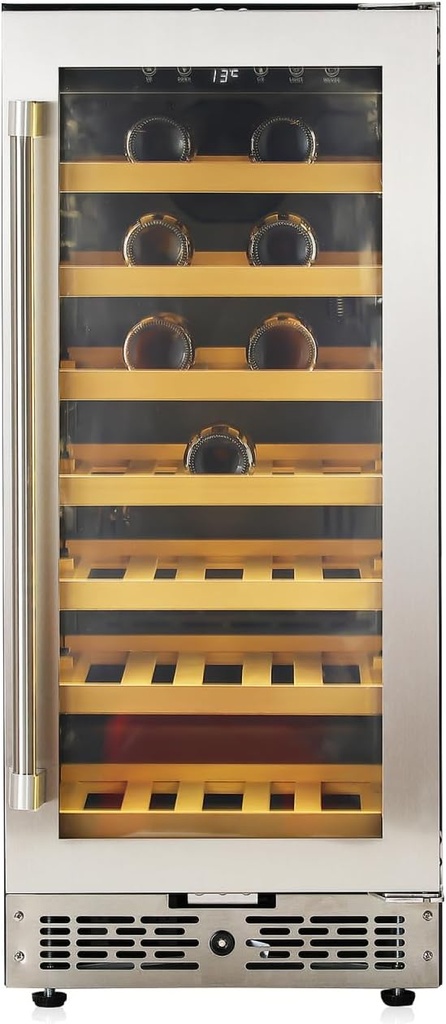 Toyvian 15 inch Wine Cooler Refrigerator, 33 Bottles Wine Fridge, 40-75 ° F, Freestanding Wine Refrigerator with UV protection - Wine Cellar Chiller for Home/Bar/Kitchen